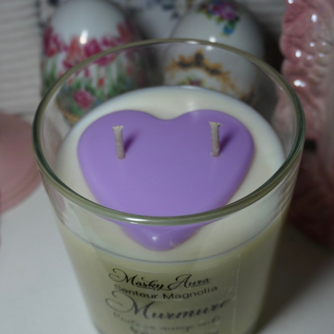 Bougie “Murmure” – Message Caché Révélé à la Fusion • Idée Cadeau Unique • Senteur Magnolia