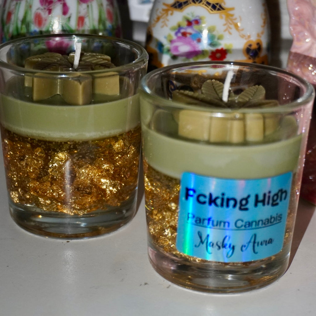 Bougie Fcking High • Senteur Cannabis • Bougie Parfumée Weed • Cadeau Fun & Original