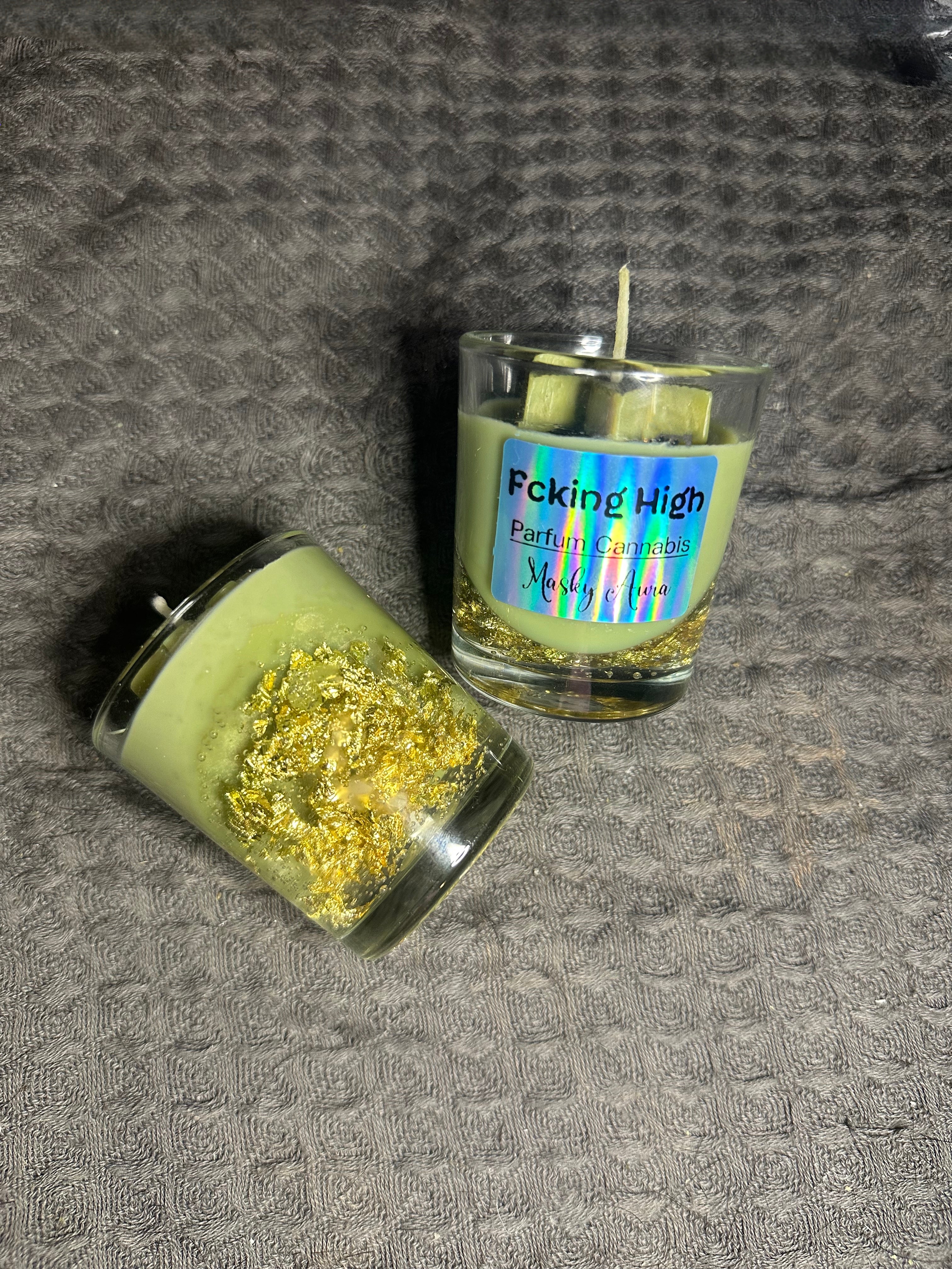 Bougie Fcking High • Senteur Cannabis • Bougie Parfumée Weed • Cadeau Fun & Original